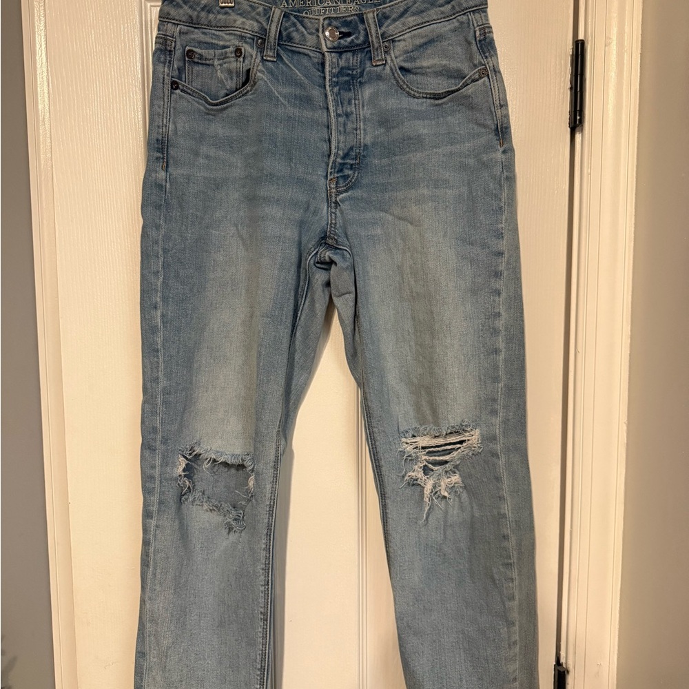 Distressed Light Blue Jeans